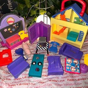 Colorful Playhouse Set for Kids with lots of furniture and extras